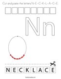 Cut and paste the letters N-E-C-K-L-A-C-E Coloring Page