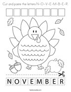 November preschool coloring pages