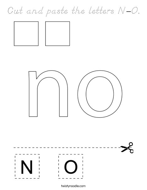 Cut and paste the letters N-O. Coloring Page