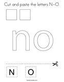 Cut and paste the letters N-O Coloring Page
