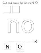 Cut and paste the letters N-O Coloring Page