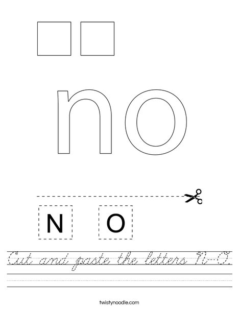 Cut and paste the letters N-O. Worksheet