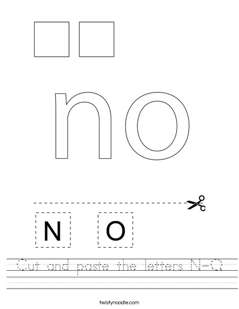 Cut and paste the letters N-O. Worksheet