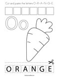 Cut and paste the letters O-R-A-N-G-E. Coloring Page