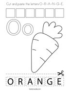 Preschool orange coloring pages