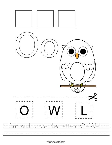 Cut and paste the letters O-W-L. Worksheet