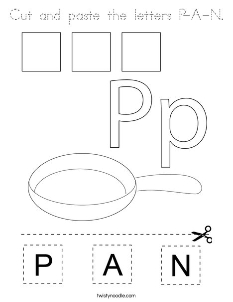 Cut and paste the letters P-A-N. Coloring Page