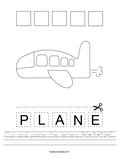 Cut and paste the letters P-L-A-N-E. Worksheet