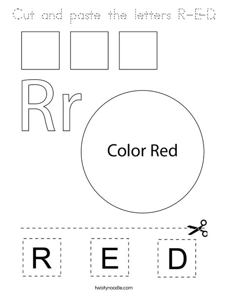 Cut and paste the letters R-E-D. Coloring Page