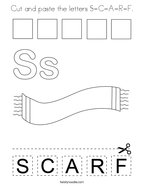 Cut and paste the letters S-C-A-R-F Coloring Page