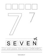 number 7 worksheets twisty noodle