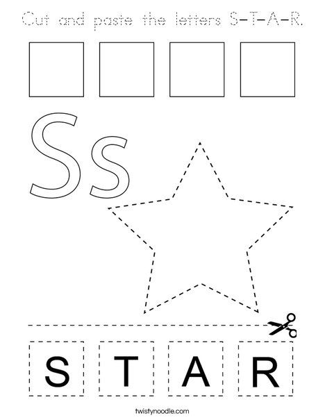 Cut and paste the letters S-T-A-R. Coloring Page