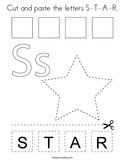 Cut and paste the letters S-T-A-R Coloring Page