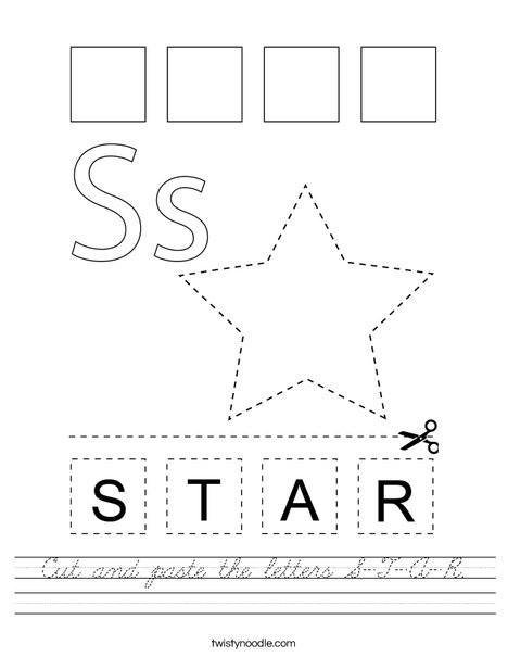 Cut and paste the letters S-T-A-R. Worksheet