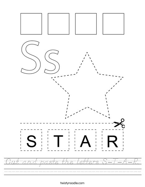 Cut and paste the letters S-T-A-R. Worksheet