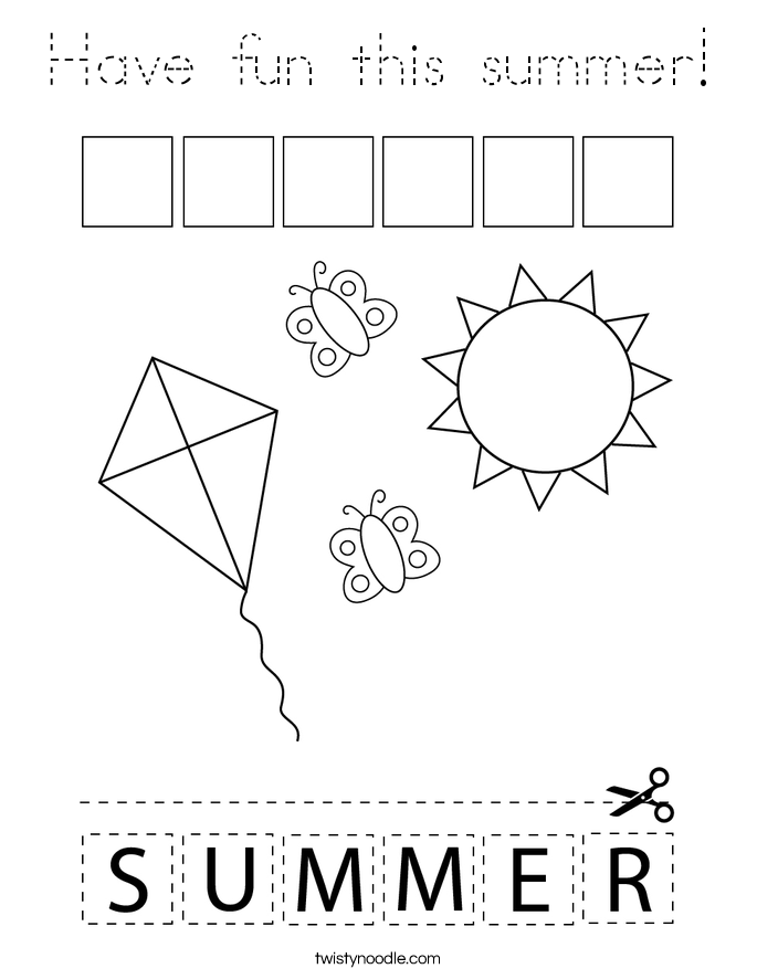 Have fun this summer! Coloring Page