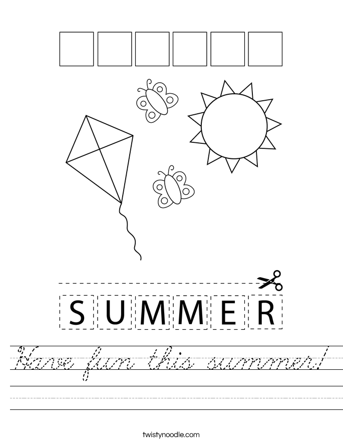 Have fun this summer! Worksheet