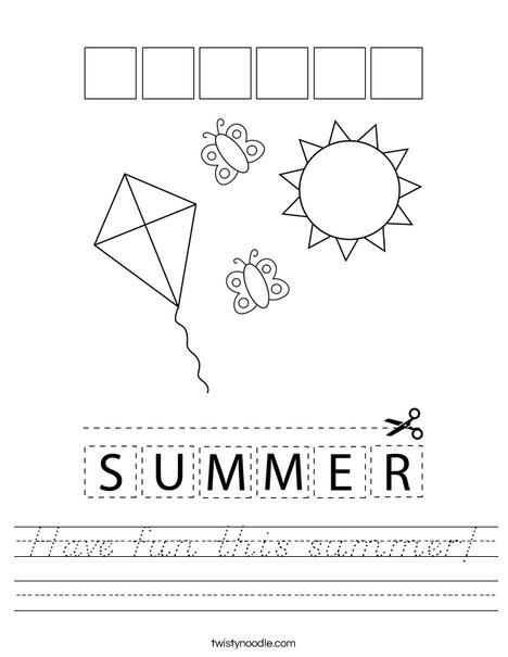 Cut and paste the letters S-U-M-M-E-R. Worksheet