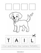 Cut and Paste the Letters T-A-I-L Handwriting Sheet