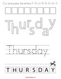 Cut and paste the letters T-H-U-R-S-D-A-Y Coloring Page