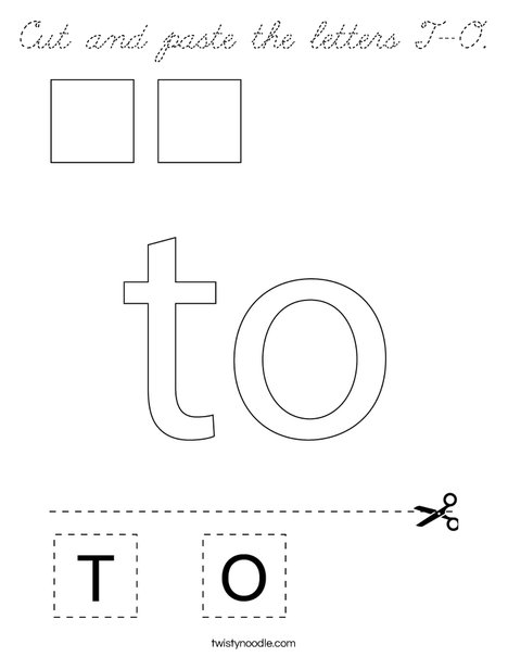 Cut and paste the letters T-O. Coloring Page