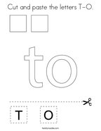 Cut and paste the letters T-O Coloring Page
