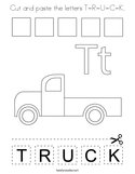 Cut and paste the letters T-R-U-C-K Coloring Page