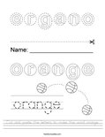 Cut and paste the letters to make the word orange. Worksheet