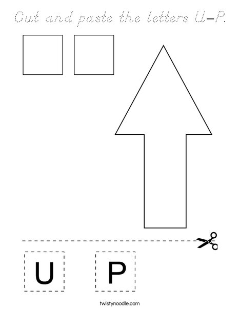Cut and paste the letters U-P. Coloring Page