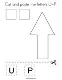 Cut and paste the letters U-P Coloring Page