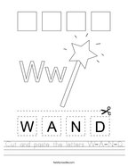 Cut and paste the letters W-A-N-D Handwriting Sheet