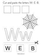 Cut and paste the letters W-E-B Coloring Page