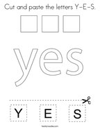 Cut and paste the letters Y-E-S Coloring Page