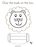 Glue the mask on the lion Coloring Page