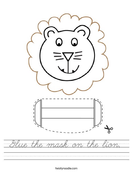 Cut and paste the mask on the lion. Worksheet