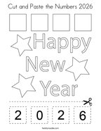 Cut and Paste the Numbers 2026 Coloring Page