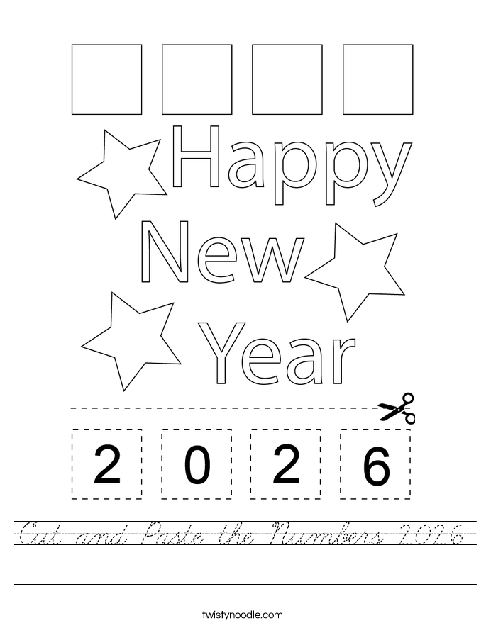 Cut and Paste the Numbers 2026 Worksheet