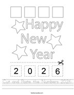 Cut and Paste the Numbers 2026 Handwriting Sheet