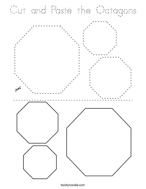 Cut and Paste the Octagons. Coloring Page