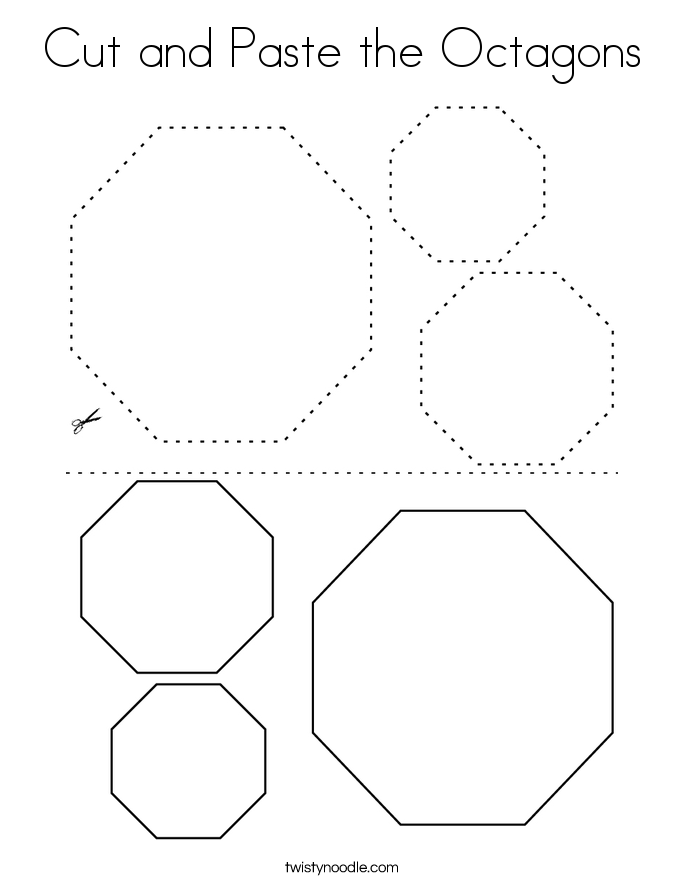 Cut and Paste the Octagons Coloring Page