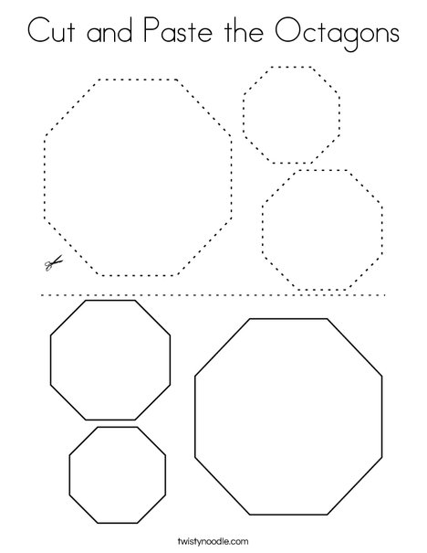 Cut and Paste the Octagons. Coloring Page