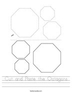 Cut and Paste the Octagons Handwriting Sheet