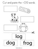Cut and paste the -OG words Coloring Page