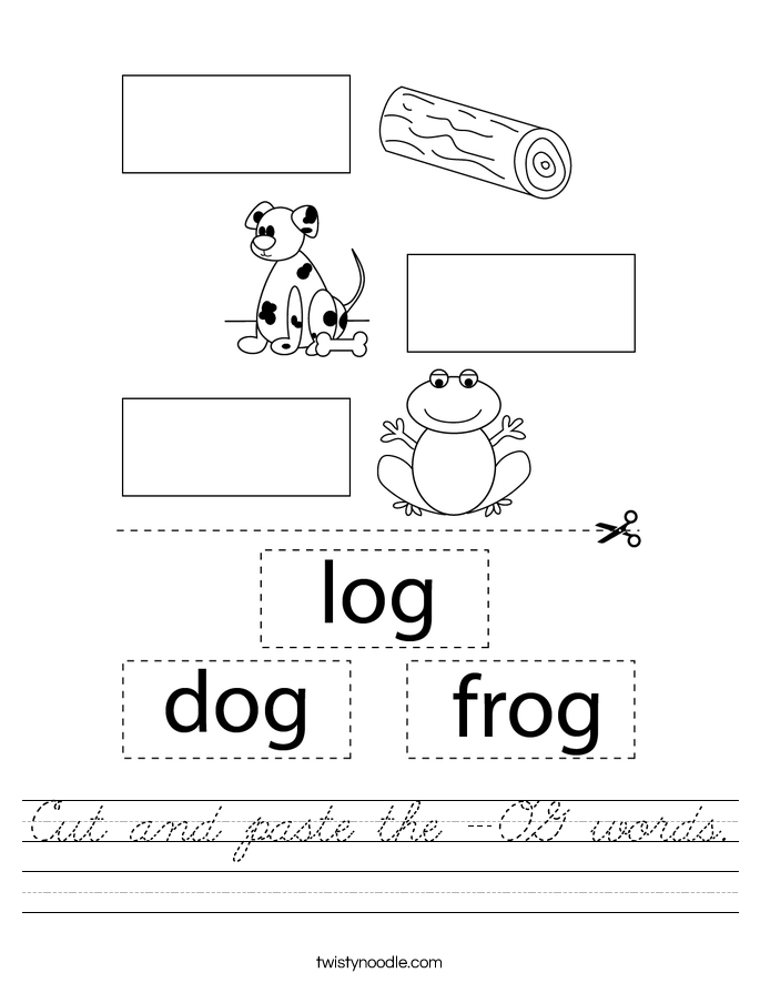 Cut and paste the -OG words. Worksheet