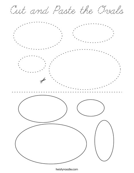 Cut and Paste the Ovals Coloring Page