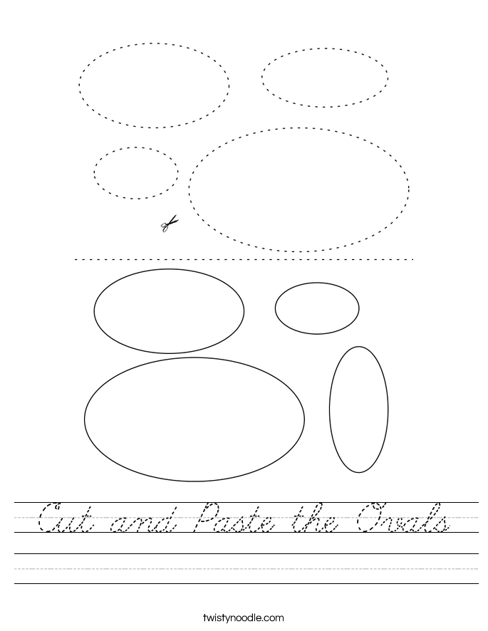 Cut and Paste the Ovals Worksheet