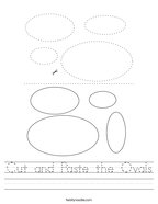 Cut and Paste the Ovals Handwriting Sheet