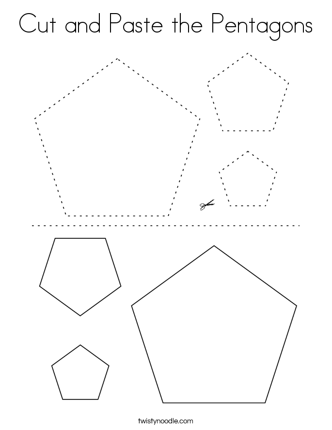 Cut and Paste the Pentagons Coloring Page