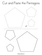 Cut and Paste the Pentagons Coloring Page