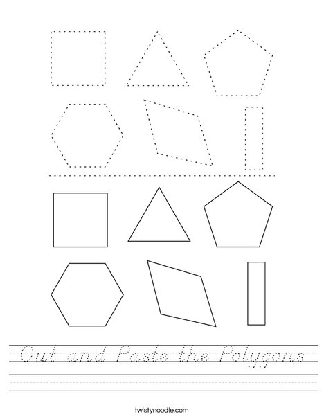 Cut and Paste the Polygons Worksheet